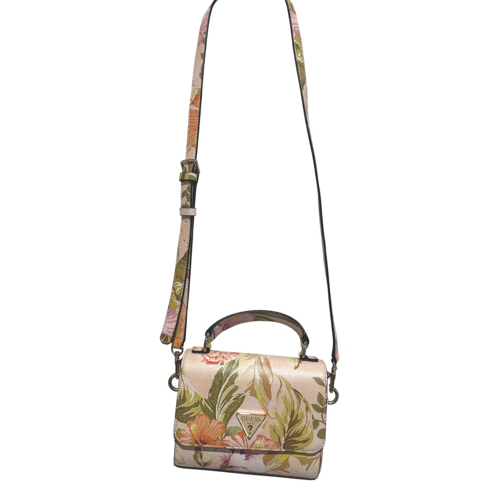 Guess Emiliya Tropical Floral Crossbody Handbag Purse Top Handle boho travel